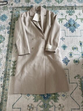 Aritzia Bavarian Slouch Women's Double-Breasted Long Coat - Taupe Size XS NWT